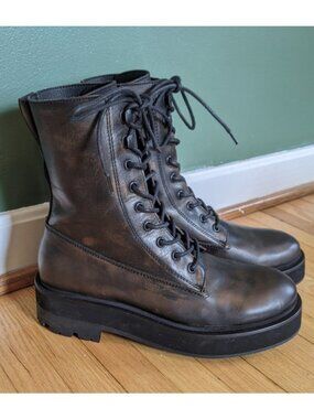 FREE PEOPLE Collins Combat Boots / Black